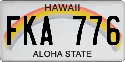 HI license plate FKA776