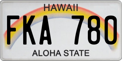 HI license plate FKA780