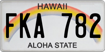 HI license plate FKA782