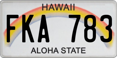HI license plate FKA783