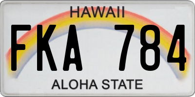 HI license plate FKA784