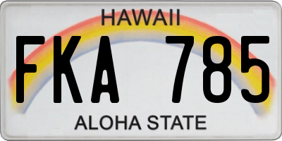 HI license plate FKA785