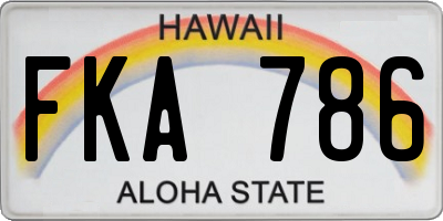 HI license plate FKA786