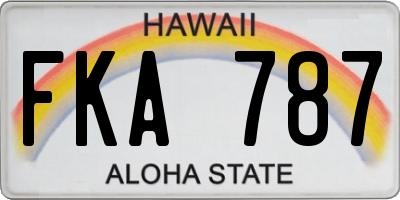 HI license plate FKA787