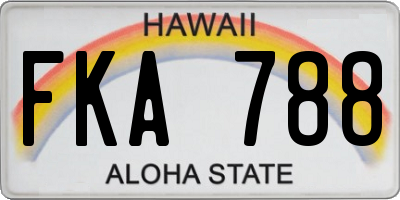 HI license plate FKA788