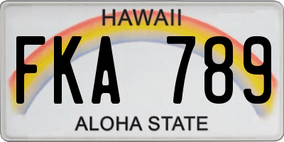 HI license plate FKA789