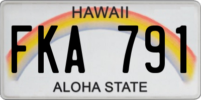 HI license plate FKA791