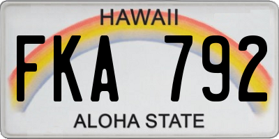 HI license plate FKA792