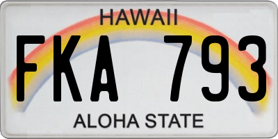 HI license plate FKA793