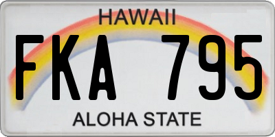HI license plate FKA795