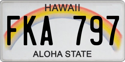 HI license plate FKA797
