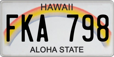 HI license plate FKA798