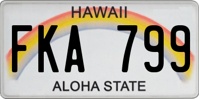 HI license plate FKA799