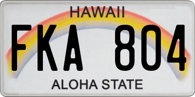 HI license plate FKA804