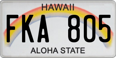 HI license plate FKA805