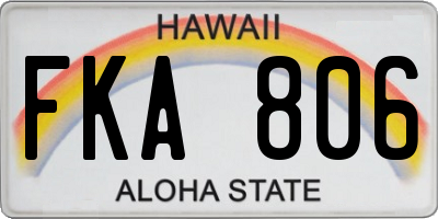 HI license plate FKA806