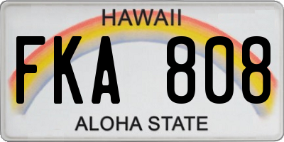 HI license plate FKA808