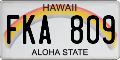 HI license plate FKA809