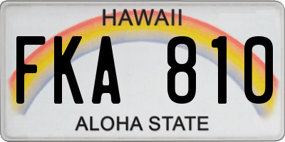 HI license plate FKA810