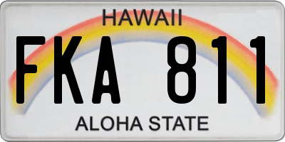 HI license plate FKA811