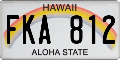 HI license plate FKA812