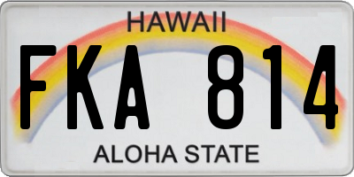HI license plate FKA814