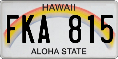HI license plate FKA815