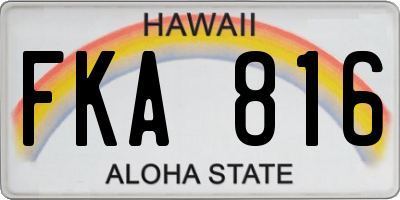 HI license plate FKA816