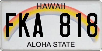 HI license plate FKA818