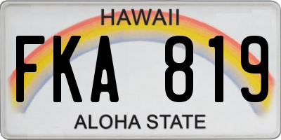 HI license plate FKA819