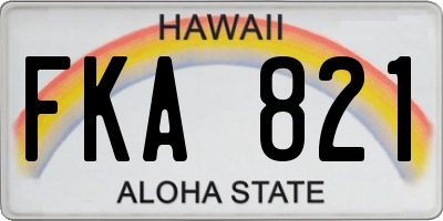 HI license plate FKA821