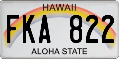 HI license plate FKA822