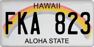 HI license plate FKA823