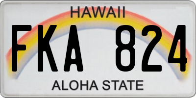 HI license plate FKA824
