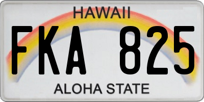 HI license plate FKA825