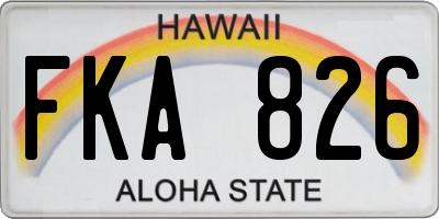HI license plate FKA826