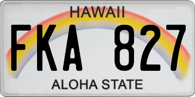 HI license plate FKA827