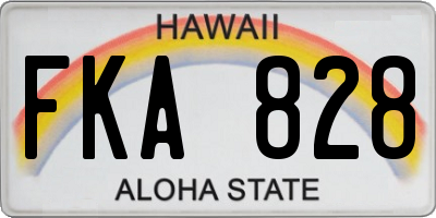HI license plate FKA828