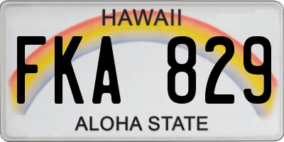HI license plate FKA829