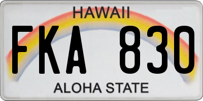 HI license plate FKA830