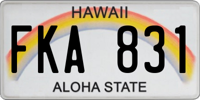 HI license plate FKA831