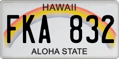 HI license plate FKA832