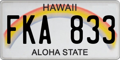 HI license plate FKA833