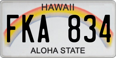 HI license plate FKA834