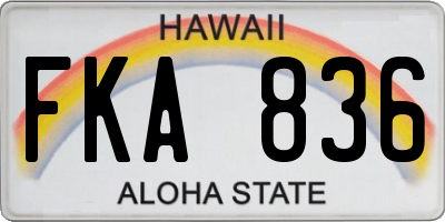 HI license plate FKA836