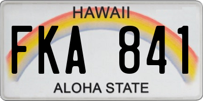 HI license plate FKA841