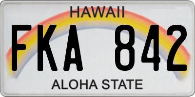 HI license plate FKA842