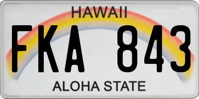 HI license plate FKA843