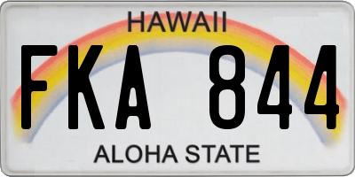 HI license plate FKA844