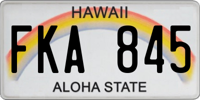 HI license plate FKA845
